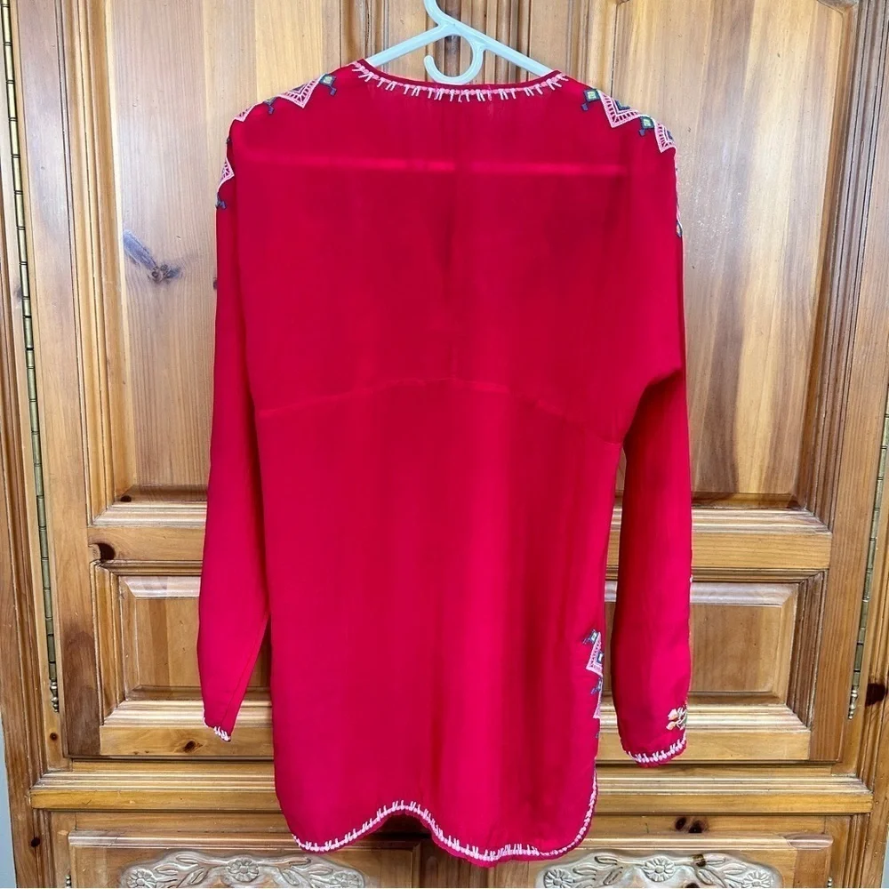 Johnny Was Vanessa Red Embroidered Top - Picture 4 of 15
